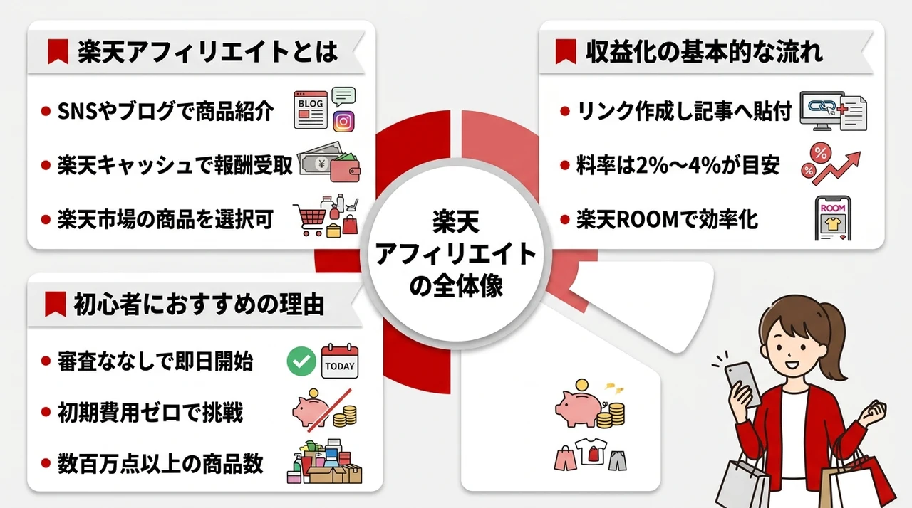 楽天アフィリエイトの始め方｜登録から収益化までの全体像