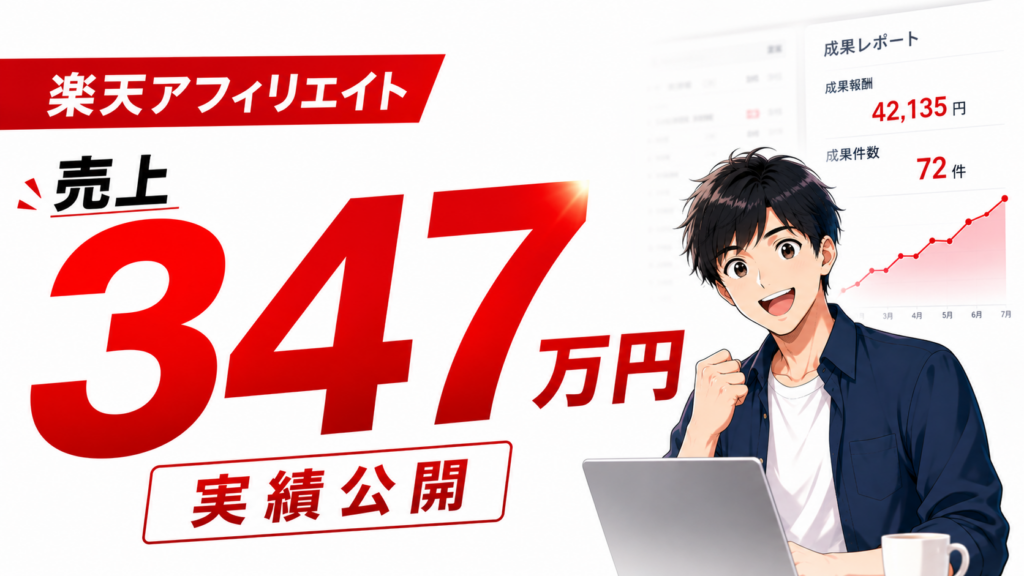 楽天アフィリエイトで売上347万円を達成した7ヶ月間の実績公開